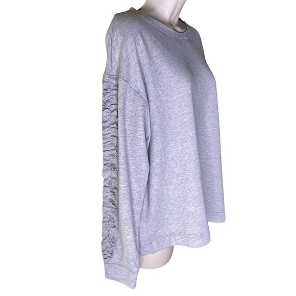 Lauren Ralph Lauren Ruffled Sleeves Pullover Sweatshirt Gray Size L - Picture 2 of 15